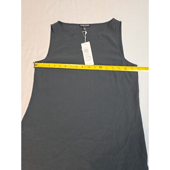 NEW EILEEN FISHER Silk Georgette Crepe Long Shell in Graphite size XXS New - Picture 7 of 12